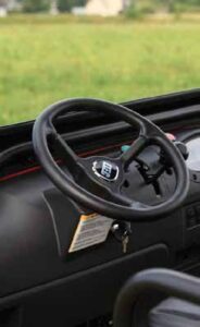 Die Servolenkung ermöglicht ein echtes PKW Feeling.